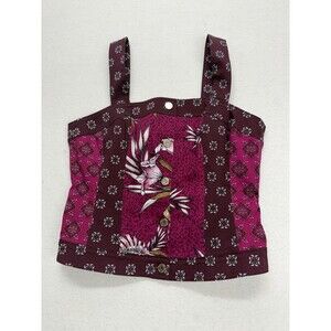 White House Black Market Floral Corset Mixed Print Bodice Top Size 8 Sunset